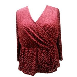 Jennifer Lopez Cheetah Print Holiday Blouse Top